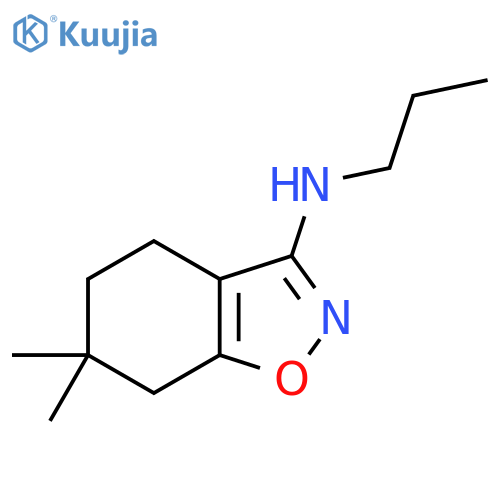 6,6-dimethyl-N-propyl-4,5,6,7-tetrahydro-1,2-benzoxazol-3-amine structure
