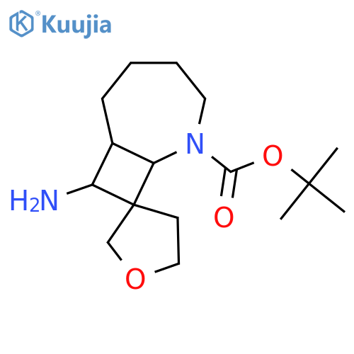 Tert-butyl 9-amino-6-azaspiro[bicyclo[5.2.0]nonane-8,3'-oxolane]-6-carboxylate structure