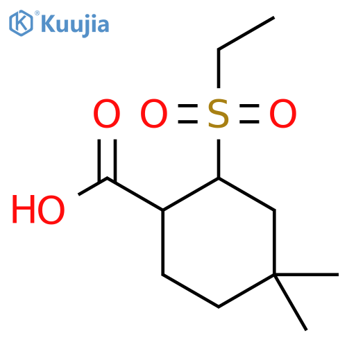 2-(Ethanesulfonyl)-4,4-dimethylcyclohexane-1-carboxylic acid structure