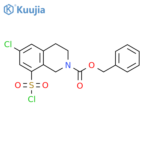Benzyl 6-chloro-8-(chlorosulfonyl)-1,2,3,4-tetrahydroisoquinoline-2-carboxylate structure