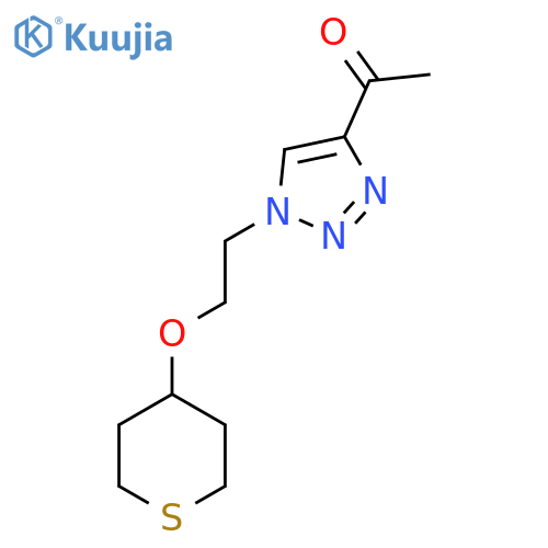 1-{1-2-(thian-4-yloxy)ethyl-1H-1,2,3-triazol-4-yl}ethan-1-one structure