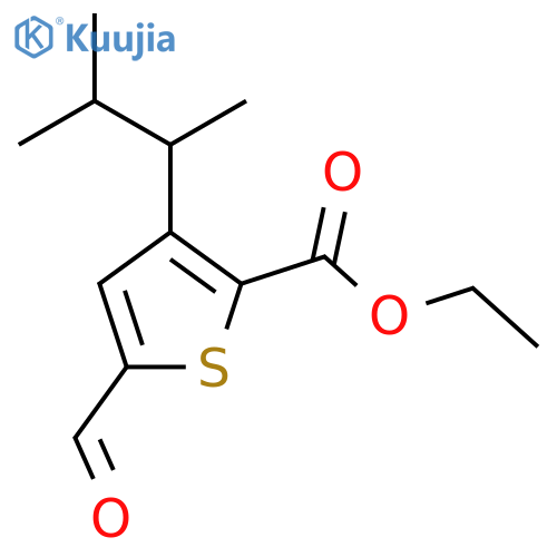 Ethyl 5-formyl-3-(3-methylbutan-2-yl)thiophene-2-carboxylate structure