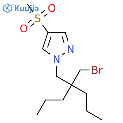 1-2-(bromomethyl)-2-propylpentyl-4-methanesulfonyl-1H-pyrazole structure