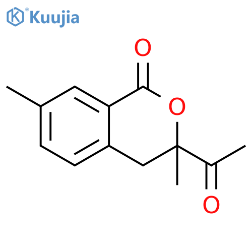 1H-2-Benzopyran-1-one, 3-acetyl-3,4-dihydro-3,7-dimethyl- structure