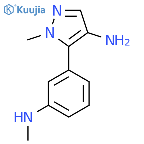 1-methyl-5-[3-(methylamino)phenyl]-1H-pyrazol-4-amine structure