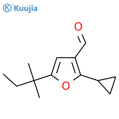 2-Cyclopropyl-5-(2-methylbutan-2-yl)furan-3-carbaldehyde structure