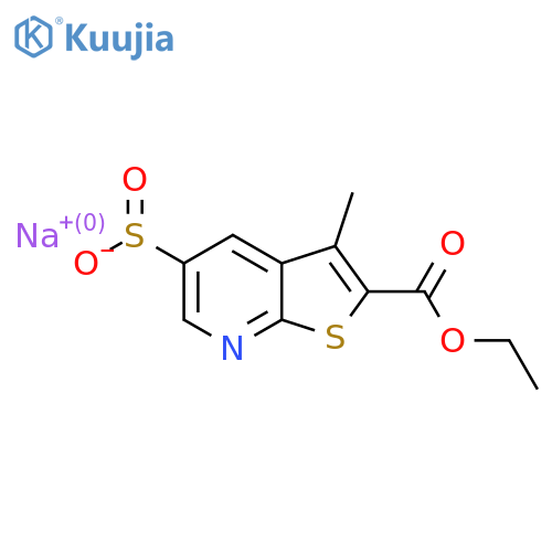 Sodium 2-(ethoxycarbonyl)-3-methylthieno[2,3-b]pyridine-5-sulfinate structure