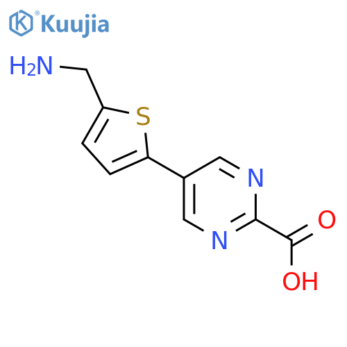 5-[5-(Aminomethyl)thiophen-2-yl]pyrimidine-2-carboxylic acid structure