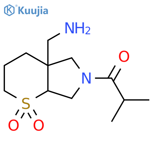 4a-(Aminomethyl)-6-(2-methylpropanoyl)-octahydro-1lambda6-thiopyrano[2,3-c]pyrrole-1,1-dione structure