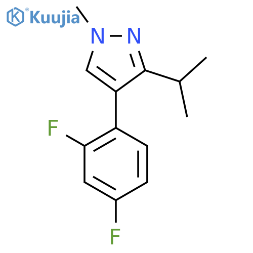 4-(2,4-difluorophenyl)-1-methyl-3-(propan-2-yl)-1H-pyrazole structure