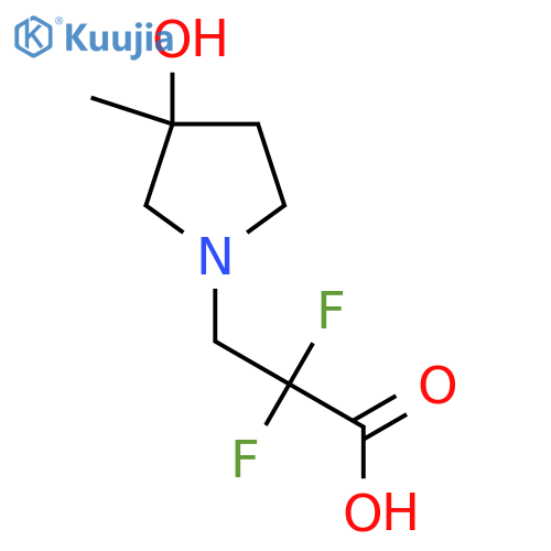 1-Pyrrolidinepropanoic acid, α,α-difluoro-3-hydroxy-3-methyl- structure