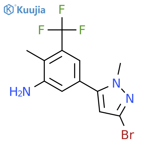 5-(3-bromo-1-methyl-1H-pyrazol-5-yl)-2-methyl-3-(trifluoromethyl)aniline structure