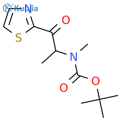 tert-butyl N-methyl-N-[1-oxo-1-(1,3-thiazol-2-yl)propan-2-yl]carbamate structure