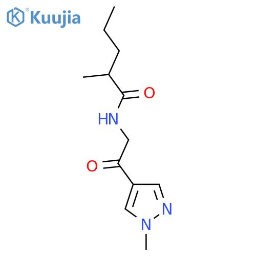2-methyl-N-[2-(1-methyl-1H-pyrazol-4-yl)-2-oxoethyl]pentanamide structure