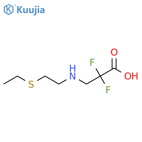 3-{[2-(Ethylsulfanyl)ethyl]amino}-2,2-difluoropropanoic acid structure
