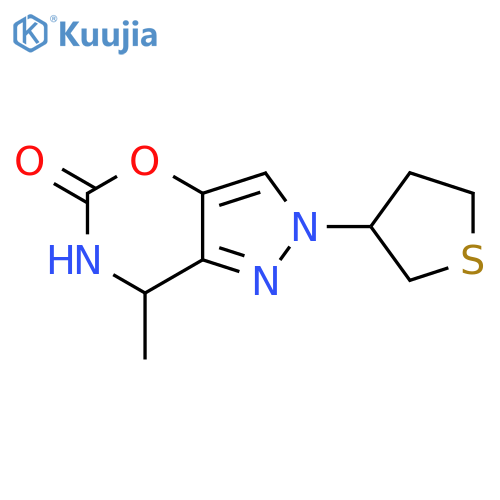 7-methyl-2-(thiolan-3-yl)-2H,5H,6H,7H-pyrazolo[3,4-e][1,3]oxazin-5-one structure