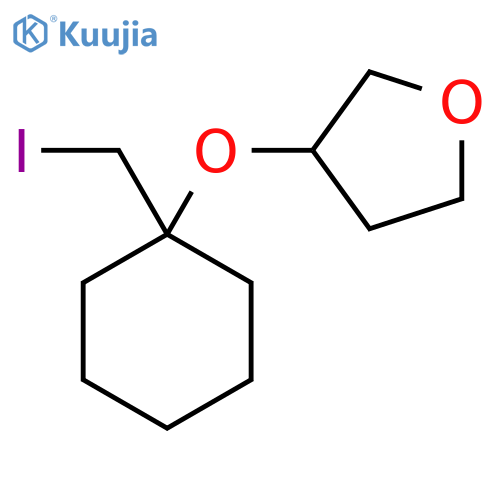 3-{1-(iodomethyl)cyclohexyloxy}oxolane structure