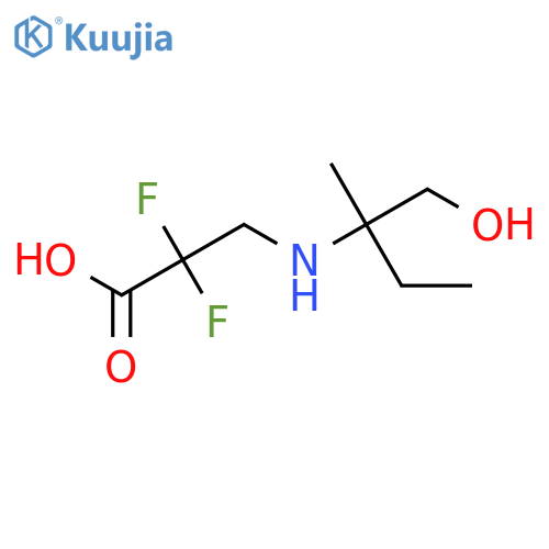 2,2-Difluoro-3-[(1-hydroxy-2-methylbutan-2-yl)amino]propanoic acid structure
