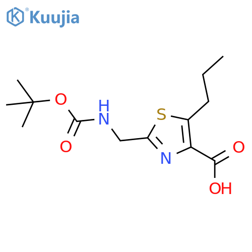 2-({(tert-butoxy)carbonylamino}methyl)-5-propyl-1,3-thiazole-4-carboxylic acid structure