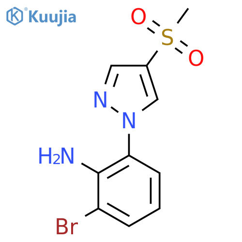 2-bromo-6-(4-methanesulfonyl-1H-pyrazol-1-yl)aniline structure