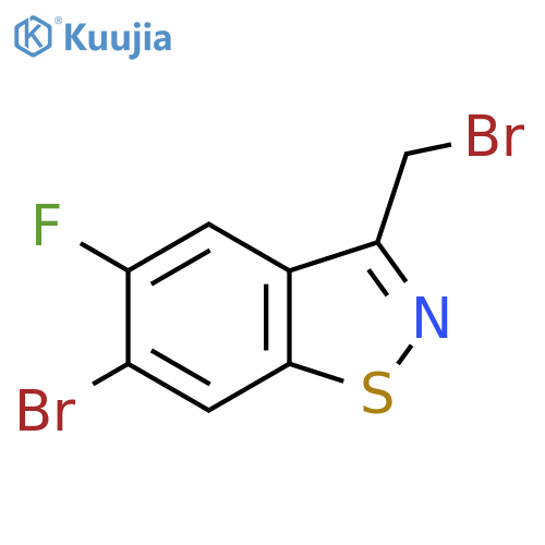 6-bromo-3-(bromomethyl)-5-fluoro-1,2-benzothiazole structure