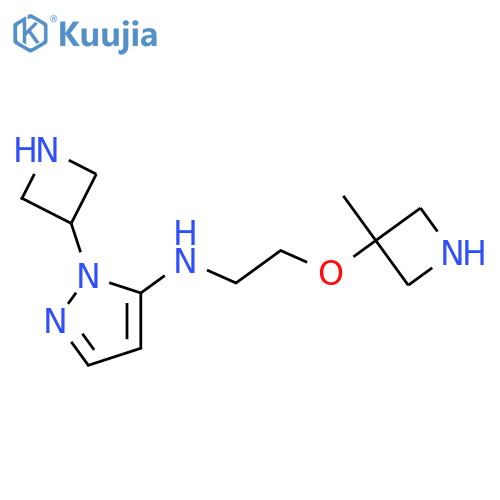 1-(azetidin-3-yl)-N-{2-(3-methylazetidin-3-yl)oxyethyl}-1H-pyrazol-5-amine structure