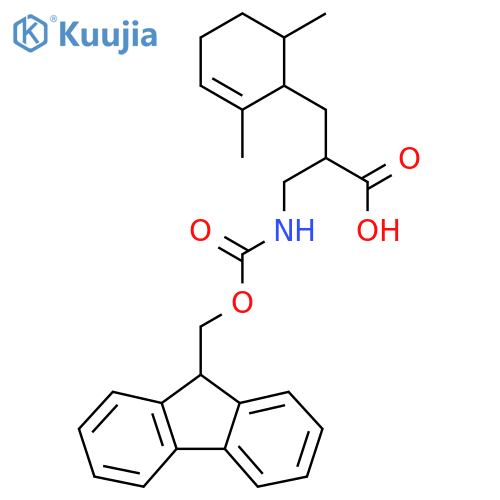 2-(2,6-dimethylcyclohex-2-en-1-yl)methyl-3-({(9H-fluoren-9-yl)methoxycarbonyl}amino)propanoic acid structure