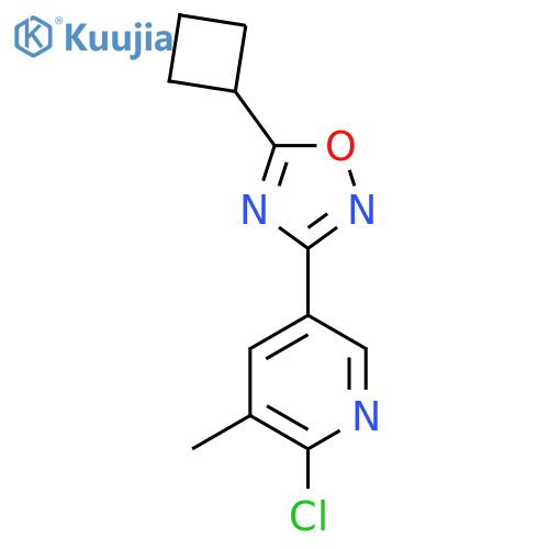 2-Chloro-5-(5-cyclobutyl-1,2,4-oxadiazol-3-yl)-3-methylpyridine structure