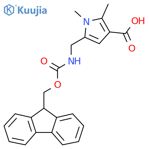 5-[(9H-Fluoren-9-ylmethoxycarbonylamino)methyl]-1,2-dimethylpyrrole-3-carboxylic acid structure