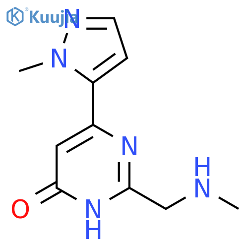 6-(1-methyl-1H-pyrazol-5-yl)-2-(methylamino)methyl-3,4-dihydropyrimidin-4-one structure