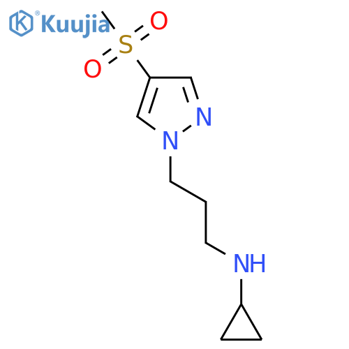 N-3-(4-methanesulfonyl-1H-pyrazol-1-yl)propylcyclopropanamine structure