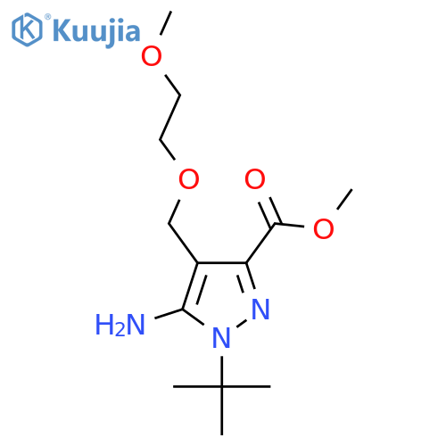 methyl 5-amino-1-tert-butyl-4-(2-methoxyethoxy)methyl-1H-pyrazole-3-carboxylate structure
