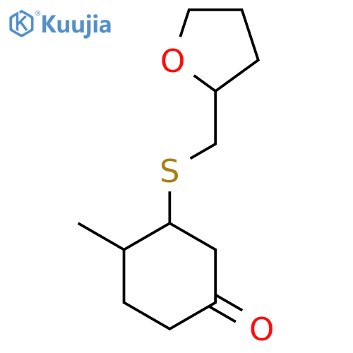 4-Methyl-3-{[(oxolan-2-yl)methyl]sulfanyl}cyclohexan-1-one structure
