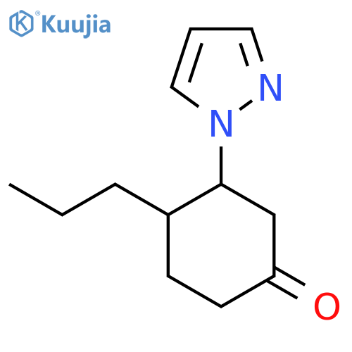 4-propyl-3-(1H-pyrazol-1-yl)cyclohexan-1-one structure