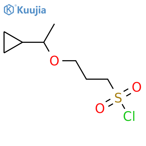 3-(1-cyclopropylethoxy)propane-1-sulfonyl chloride structure