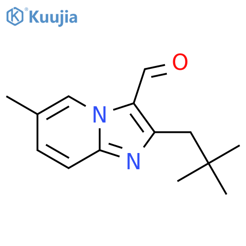 2-(2,2-dimethylpropyl)-6-methylimidazo1,2-apyridine-3-carbaldehyde structure