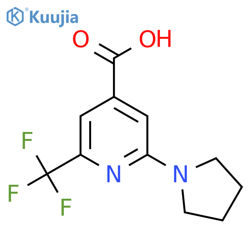 2-(pyrrolidin-1-yl)-6-(trifluoromethyl)pyridine-4-carboxylic acid structure
