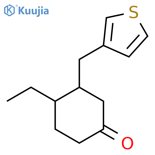 4-Ethyl-3-[(thiophen-3-yl)methyl]cyclohexan-1-one structure