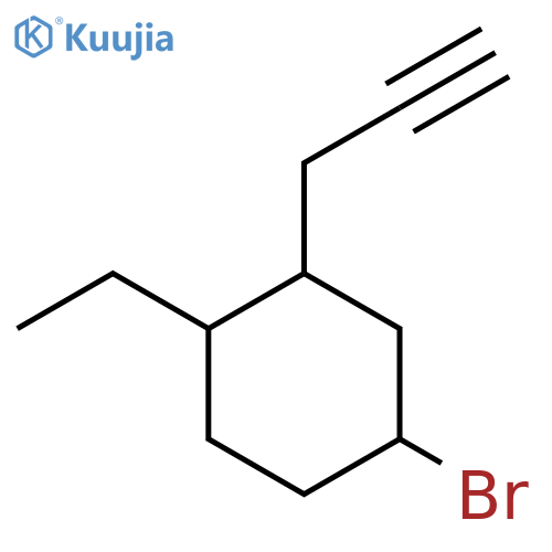 4-Bromo-1-ethyl-2-(prop-2-yn-1-yl)cyclohexane structure