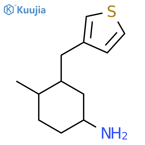 4-Methyl-3-[(thiophen-3-yl)methyl]cyclohexan-1-amine structure