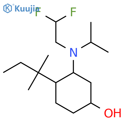 3-[(2,2-Difluoroethyl)(propan-2-yl)amino]-4-(2-methylbutan-2-yl)cyclohexan-1-ol structure