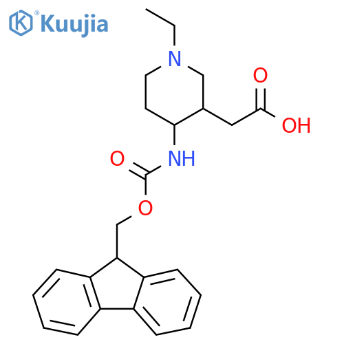 2-[1-ethyl-4-({[(9H-fluoren-9-yl)methoxy]carbonyl}amino)piperidin-3-yl]acetic acid structure
