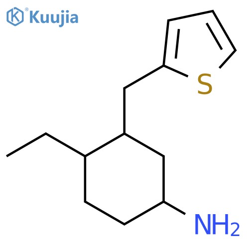 4-Ethyl-3-[(thiophen-2-yl)methyl]cyclohexan-1-amine structure