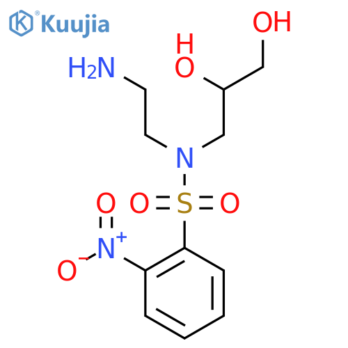 N-(2-aminoethyl)-N-(2,3-dihydroxypropyl)-2-nitrobenzene-1-sulfonamide structure