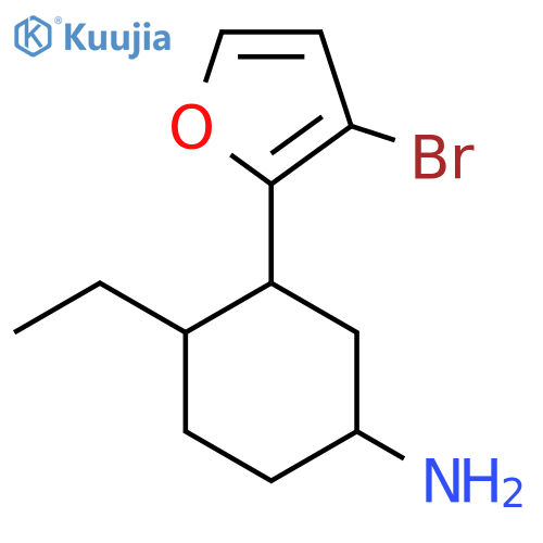 3-(3-Bromofuran-2-yl)-4-ethylcyclohexan-1-amine structure