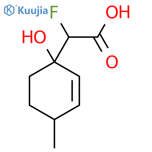 2-Fluoro-2-(1-hydroxy-4-methylcyclohex-2-en-1-yl)acetic acid structure