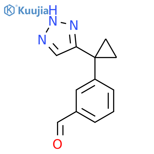 3-[1-(1H-1,2,3-triazol-4-yl)cyclopropyl]benzaldehyde structure