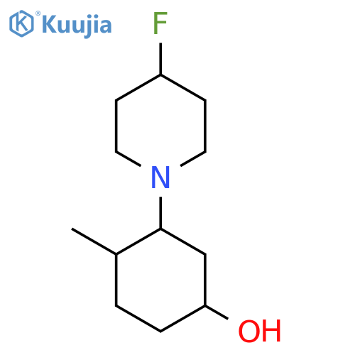 3-(4-Fluoropiperidin-1-yl)-4-methylcyclohexan-1-ol structure