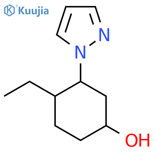 4-ethyl-3-(1H-pyrazol-1-yl)cyclohexan-1-ol structure