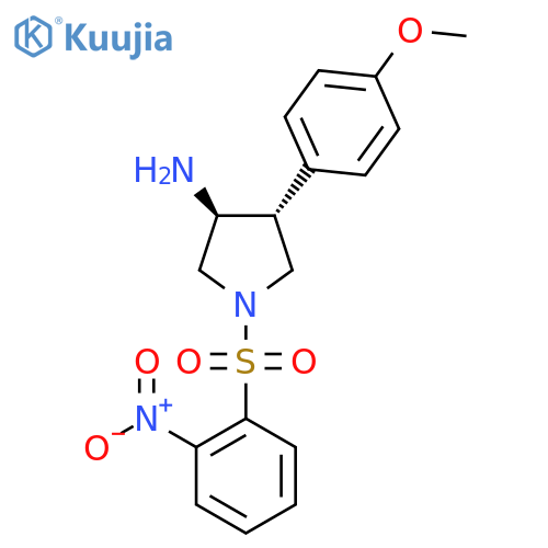 rac-(3R,4S)-4-(4-methoxyphenyl)-1-(2-nitrobenzenesulfonyl)pyrrolidin-3-amine structure